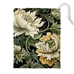 Flower Blossom Bloom Botanical Spring Nature Floral Pattern Leaves Drawstring Pouch (5xl)