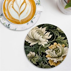 Flower Blossom Bloom Botanical Spring Nature Floral Pattern Leaves Uv Print Round Tile Coaster