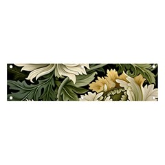 Flower Blossom Bloom Botanical Spring Nature Floral Pattern Leaves Banner And Sign 4  X 1  by Maspions