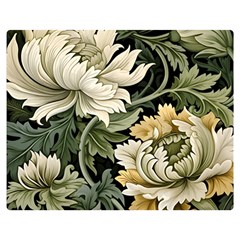 Flower Blossom Bloom Botanical Spring Nature Floral Pattern Leaves Premium Plush Fleece Blanket (medium)