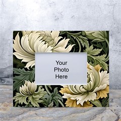 Flower Blossom Bloom Botanical Spring Nature Floral Pattern Leaves White Tabletop Photo Frame 4 x6  by Maspions