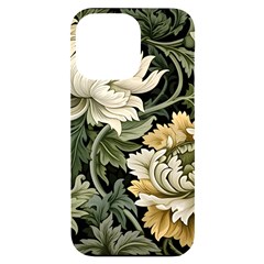 Flower Blossom Bloom Botanical Spring Nature Floral Pattern Leaves Iphone 14 Pro Max Black Uv Print Case by Maspions