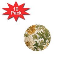 Flower Floral Pattern Floral Digital Paper Spring Flora Botanical Blossom Bloom Vintage 1  Mini Magnet (10 Pack) 