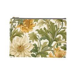 Flower Floral Pattern Floral Digital Paper Spring Flora Botanical Blossom Bloom Vintage Cosmetic Bag (large) by Maspions