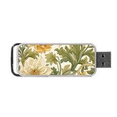 Flower Floral Pattern Floral Digital Paper Spring Flora Botanical Blossom Bloom Vintage Portable Usb Flash (one Side)