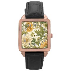 Flower Floral Pattern Floral Digital Paper Spring Flora Botanical Blossom Bloom Vintage Rose Gold Leather Watch 