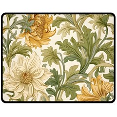 Flower Floral Pattern Floral Digital Paper Spring Flora Botanical Blossom Bloom Vintage Two Sides Fleece Blanket (medium)