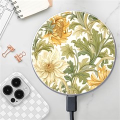 Flower Floral Pattern Floral Digital Paper Spring Flora Botanical Blossom Bloom Vintage Wireless Fast Charger(white)