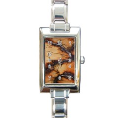 Texture Woodgrain Pattern Nature Wood Pattern Rectangle Italian Charm Watch