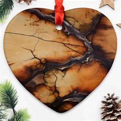 Texture Woodgrain Pattern Nature Wood Pattern Ornament (heart)