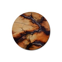 Texture Woodgrain Pattern Nature Wood Pattern Rubber Round Coaster (4 Pack)