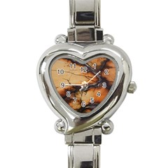 Texture Woodgrain Pattern Nature Wood Pattern Heart Italian Charm Watch