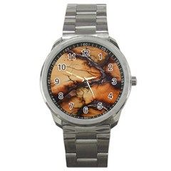 Texture Woodgrain Pattern Nature Wood Pattern Sport Metal Watch