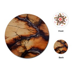 Texture Woodgrain Pattern Nature Wood Pattern Playing Cards Single Design (round)