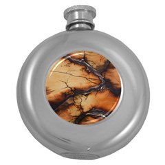 Texture Woodgrain Pattern Nature Wood Pattern Round Hip Flask (5 Oz)