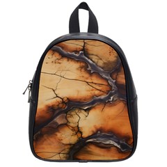 Texture Woodgrain Pattern Nature Wood Pattern School Bag (small)