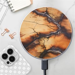 Texture Woodgrain Pattern Nature Wood Pattern Wireless Fast Charger(white) by Maspions