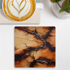 Texture Woodgrain Pattern Nature Wood Pattern Uv Print Square Tile Coaster  by Maspions