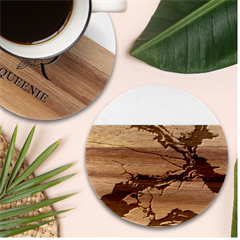 Texture Woodgrain Pattern Nature Wood Pattern Marble Wood Coaster (round)