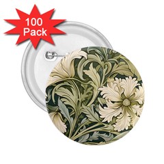 Flower Floral Pattern Floral Digital Paper Spring Flora Botanical Blossom Bloom Vintage Art 2 25  Buttons (100 Pack) 