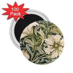 Flower Floral Pattern Floral Digital Paper Spring Flora Botanical Blossom Bloom Vintage Art 2 25  Magnets (100 Pack) 