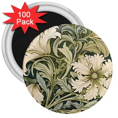 Flower Floral Pattern Floral Digital Paper Spring Flora Botanical Blossom Bloom Vintage Art 3  Magnets (100 Pack)