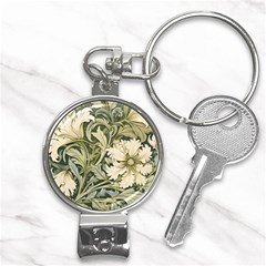 Flower Floral Pattern Floral Digital Paper Spring Flora Botanical Blossom Bloom Vintage Art Nail Clippers Key Chain by Maspions