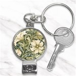 Flower Floral Pattern Floral Digital Paper Spring Flora Botanical Blossom Bloom Vintage Art Nail Clippers Key Chain Front