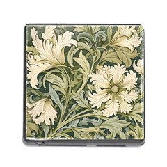 Flower Floral Pattern Floral Digital Paper Spring Flora Botanical Blossom Bloom Vintage Art Memory Card Reader (square 5 Slot)