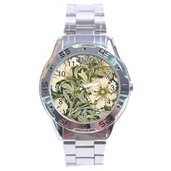 Flower Floral Pattern Floral Digital Paper Spring Flora Botanical Blossom Bloom Vintage Art Stainless Steel Analogue Watch