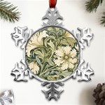 Flower Floral Pattern Floral Digital Paper Spring Flora Botanical Blossom Bloom Vintage Art Metal Small Snowflake Ornament Front