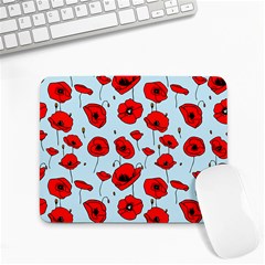 Poppies Flowers Red Seamless Pattern Small Mousepad by Maspions