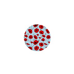 Poppies Flowers Red Seamless Pattern 1  Mini Magnets