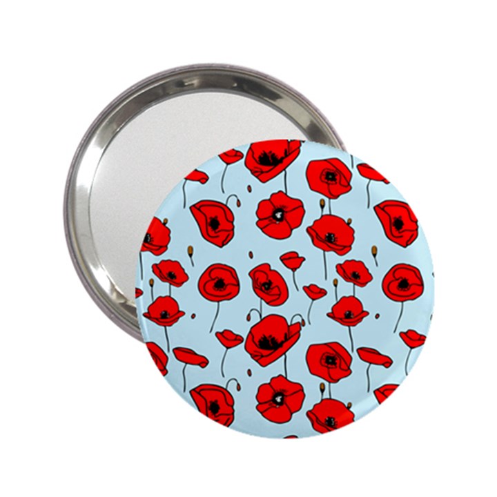 Poppies Flowers Red Seamless Pattern 2.25  Handbag Mirrors