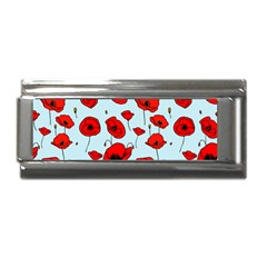 Poppies Flowers Red Seamless Pattern Superlink Italian Charm (9mm)