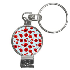 Poppies Flowers Red Seamless Pattern Nail Clippers Key Chain by Maspions