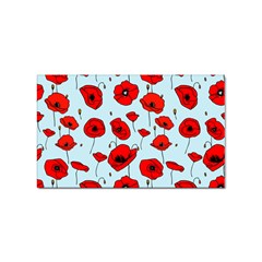 Poppies Flowers Red Seamless Pattern Sticker (rectangular)