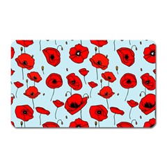 Poppies Flowers Red Seamless Pattern Magnet (rectangular)