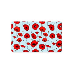 Poppies Flowers Red Seamless Pattern Magnet (name Card) by Maspions