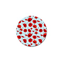 Poppies Flowers Red Seamless Pattern Golf Ball Marker (10 Pack)