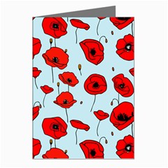 Poppies Flowers Red Seamless Pattern Greeting Cards (pkg Of 8) by Maspions