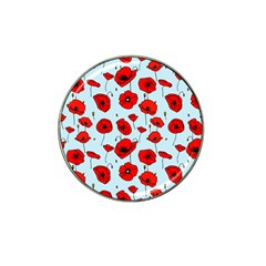 Poppies Flowers Red Seamless Pattern Hat Clip Ball Marker (4 Pack)