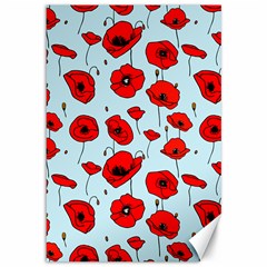 Poppies Flowers Red Seamless Pattern Canvas 12  X 18 