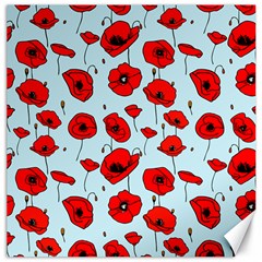 Poppies Flowers Red Seamless Pattern Canvas 16  X 16 