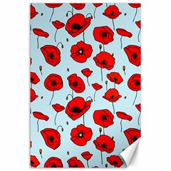 Poppies Flowers Red Seamless Pattern Canvas 24  X 36 