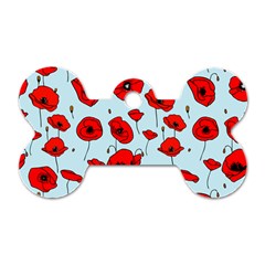 Poppies Flowers Red Seamless Pattern Dog Tag Bone (one Side)