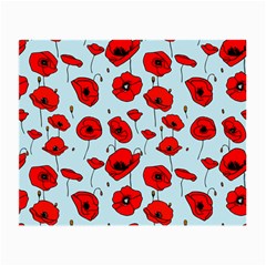 Poppies Flowers Red Seamless Pattern Small Glasses Cloth (2 Sides) by Maspions