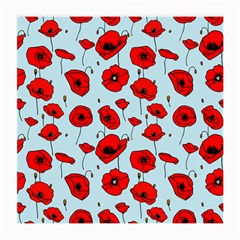 Poppies Flowers Red Seamless Pattern Medium Glasses Cloth