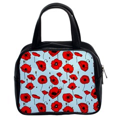 Poppies Flowers Red Seamless Pattern Classic Handbag (two Sides)