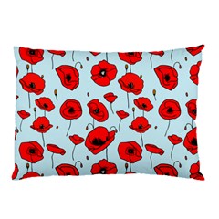 Poppies Flowers Red Seamless Pattern Pillow Case